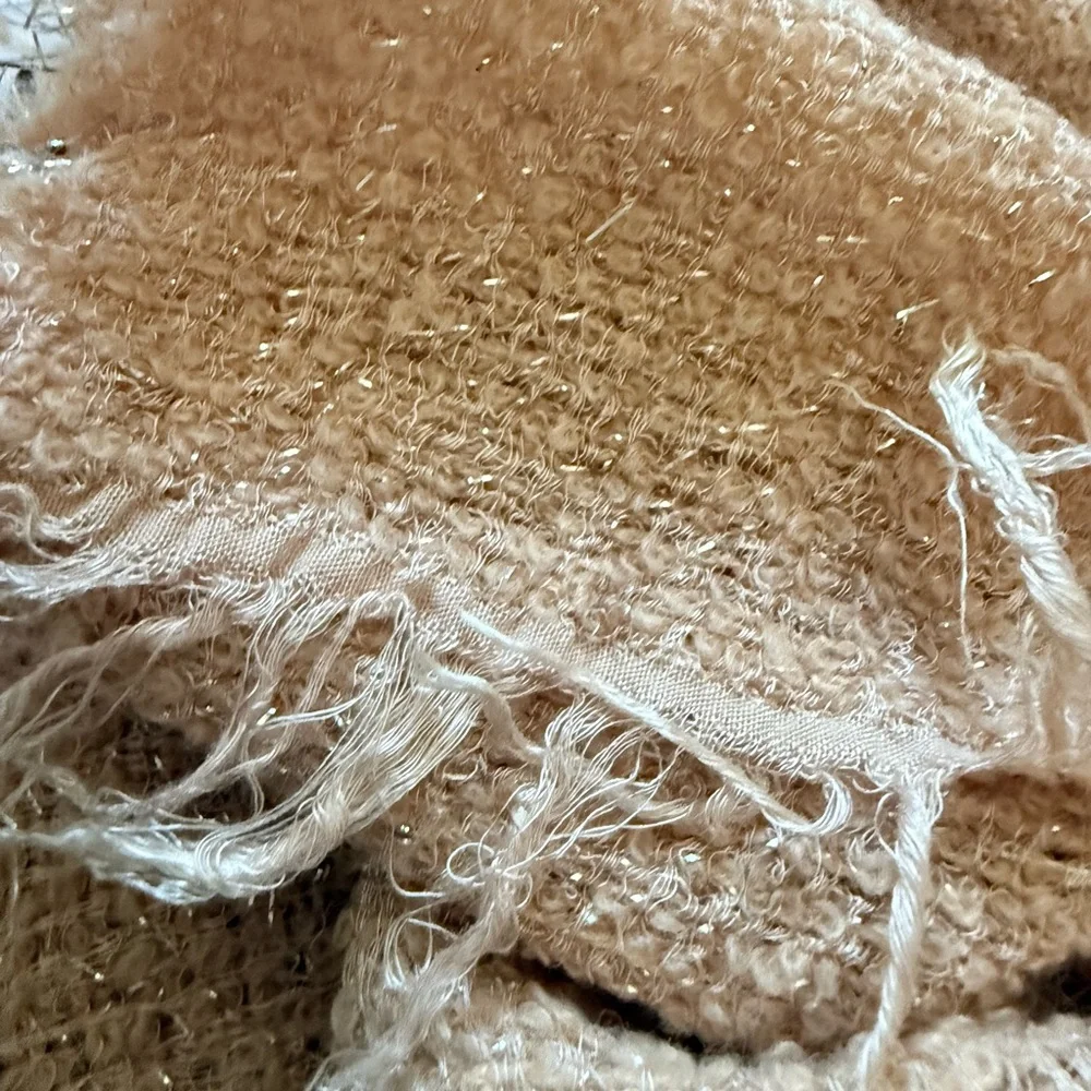 Gaynor Bongard Evan Rosa Blush Pink Metallic Mohair Blend Scarf NWT